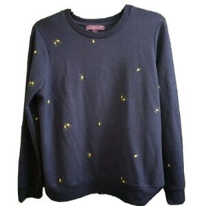 Gloria Vanderbilt Embroidered Crewneck Sweatshirt Lemons Lightweight Size XL